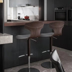 Tabourets de bar minimalistes en cuir beige à selle