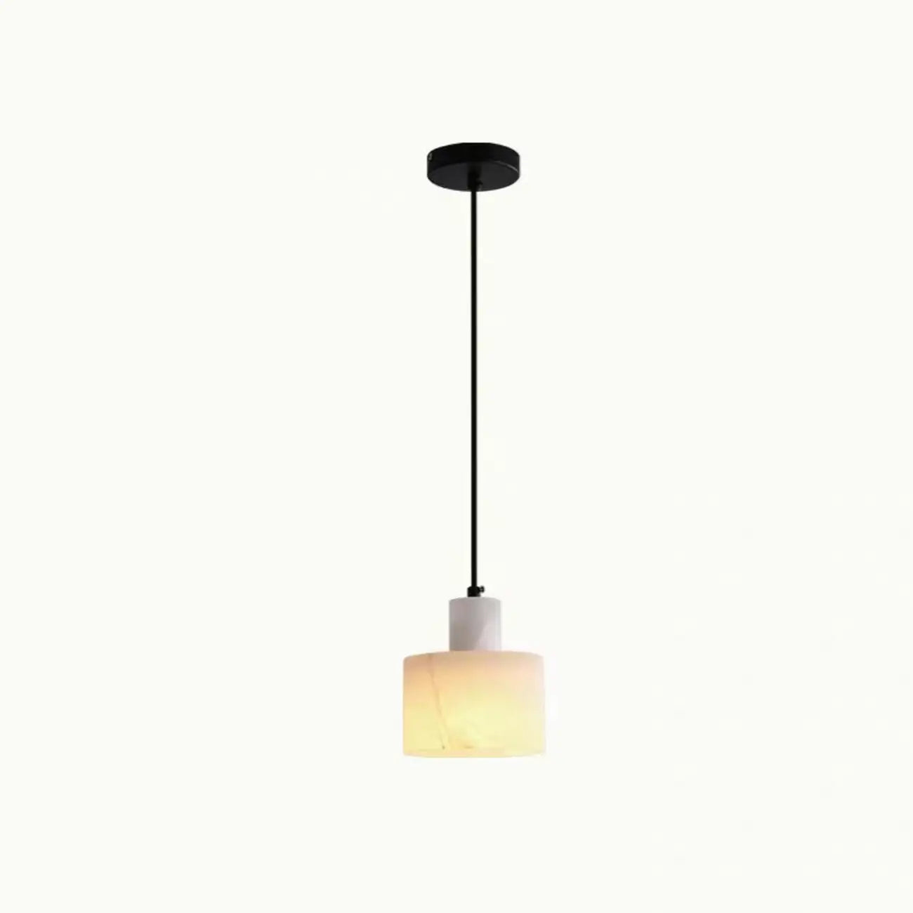 Suspension cylindrique en pierre noire