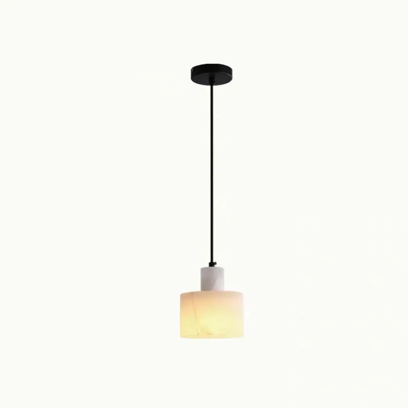 Suspension cylindrique en pierre noire