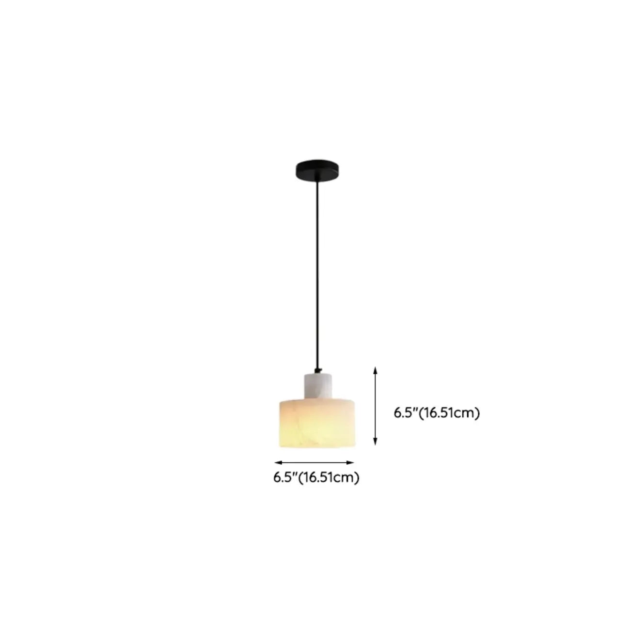 Suspension cylindrique en pierre noire