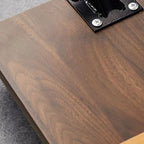 Tavolino laterale con ruote a forma di C in legno rotondo regolabile