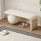 Banc décoratif carré en bois et cuir avec coussins