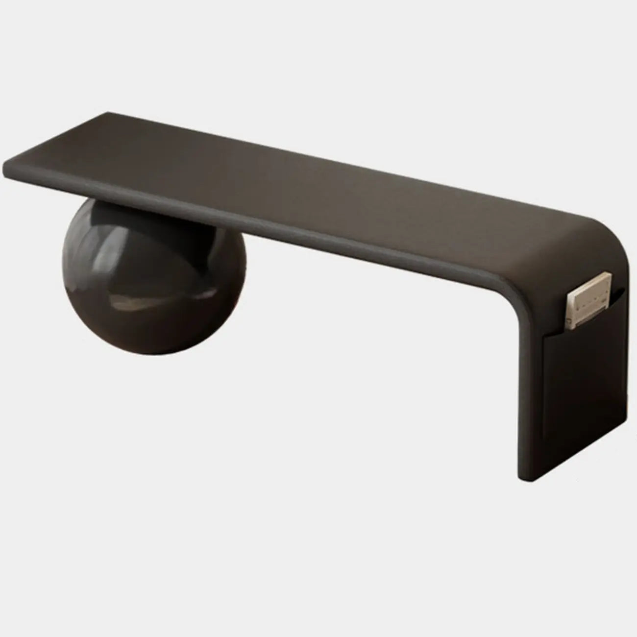 Banc décoratif carré en bois et cuir avec coussins