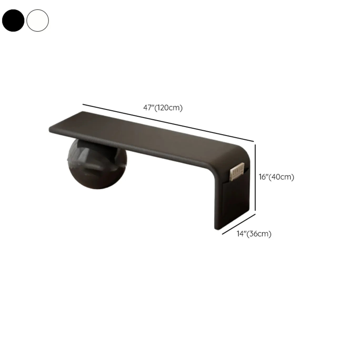 Banc décoratif carré en bois et cuir avec coussins