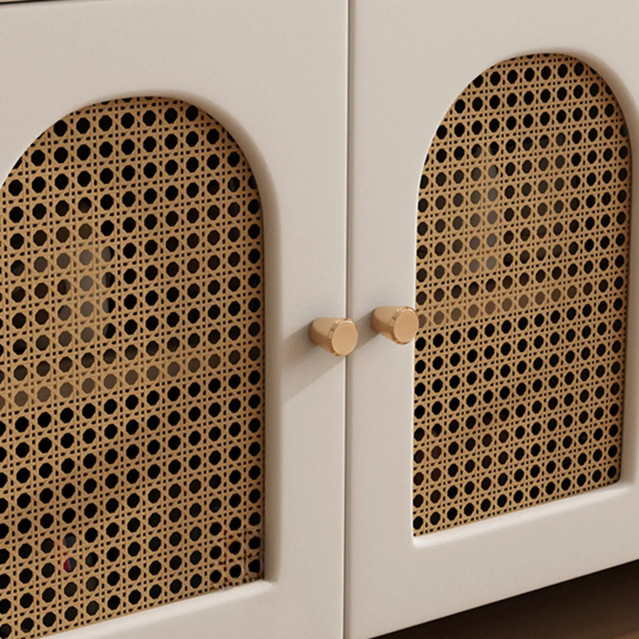 Banc d'entrée cubique en bois rembourré avec portes