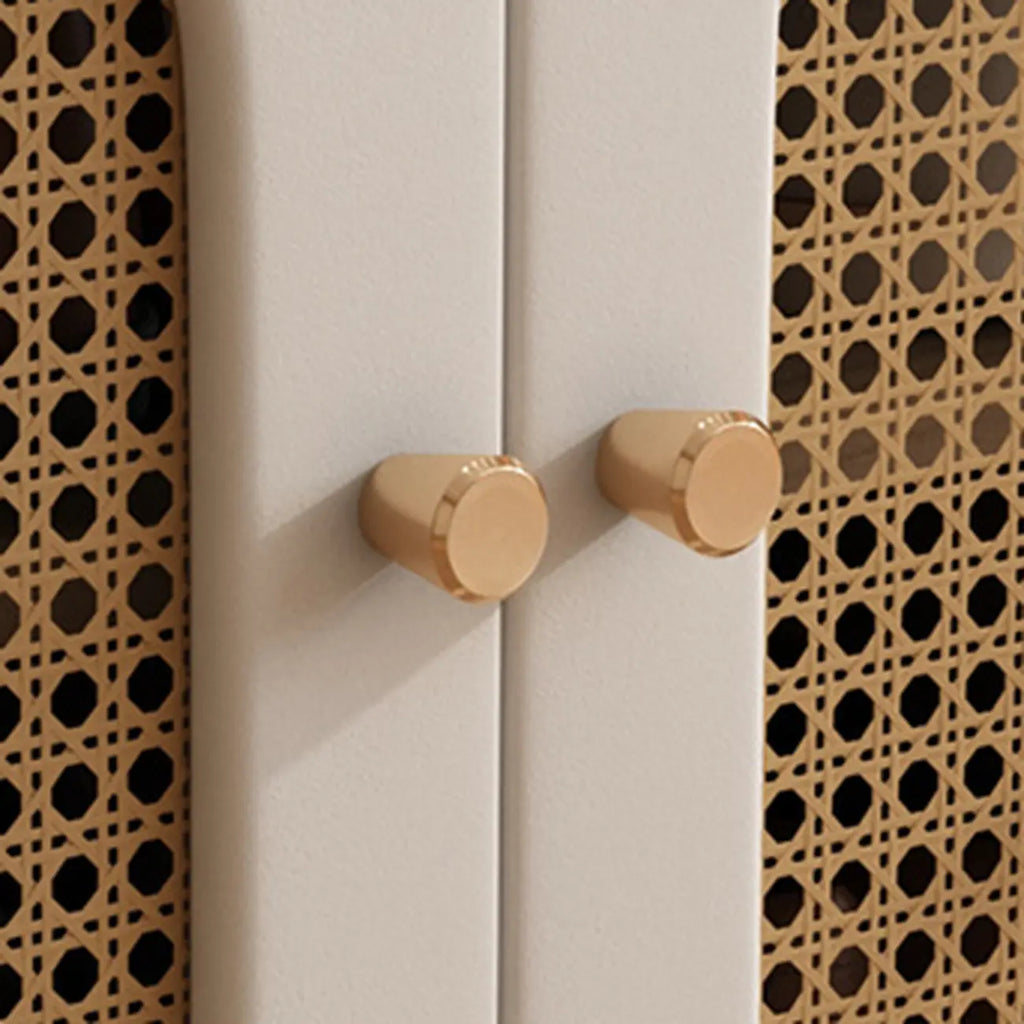 Banc d'entrée cubique en bois rembourré avec portes