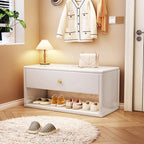 Banc d'entrée compact en noyer avec tiroir
