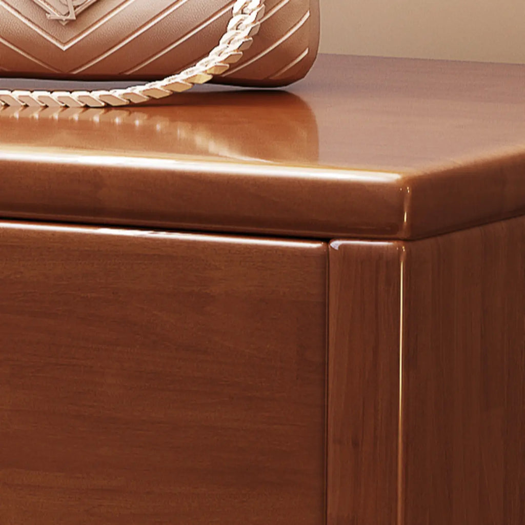 Banc d'entrée compact en noyer avec tiroir
