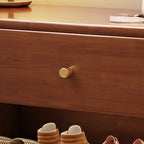 Banc d'entrée compact en noyer avec tiroir