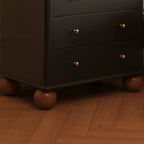 Table de chevet spacieuse à 3 tiroirs en bois noir avec rangement intégré