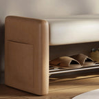Banc contemporain petit modèle capitonné avec assise rembourrée