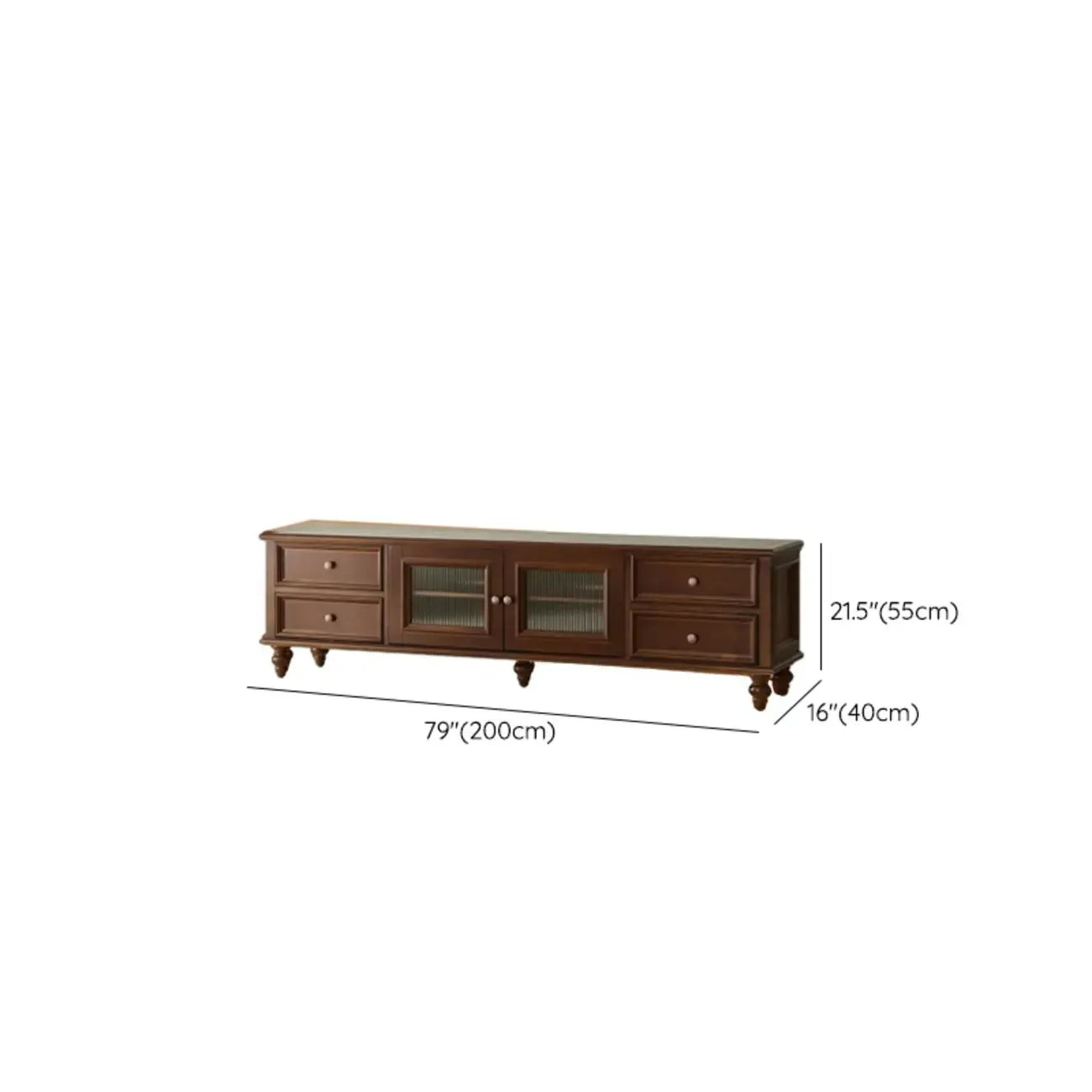 Commode vintage en bois de noyer avec meuble TV intégré