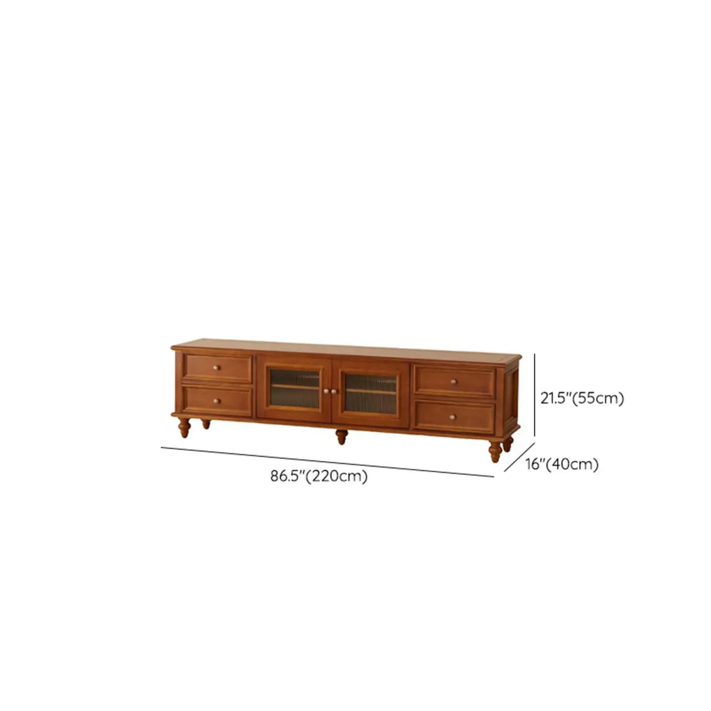 Commode vintage en bois de noyer avec meuble TV intégré