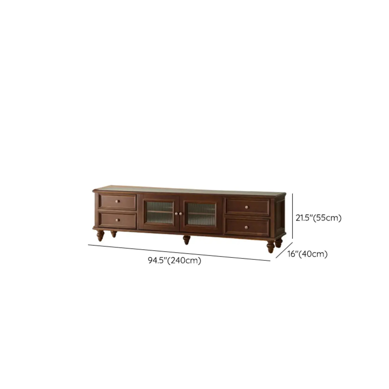 Commode vintage en bois de noyer avec meuble TV intégré