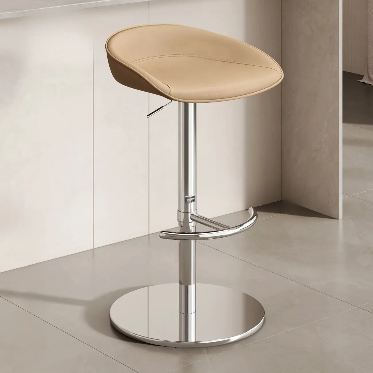 Tabourets de bar en cuir sur pied, style industriel moderne