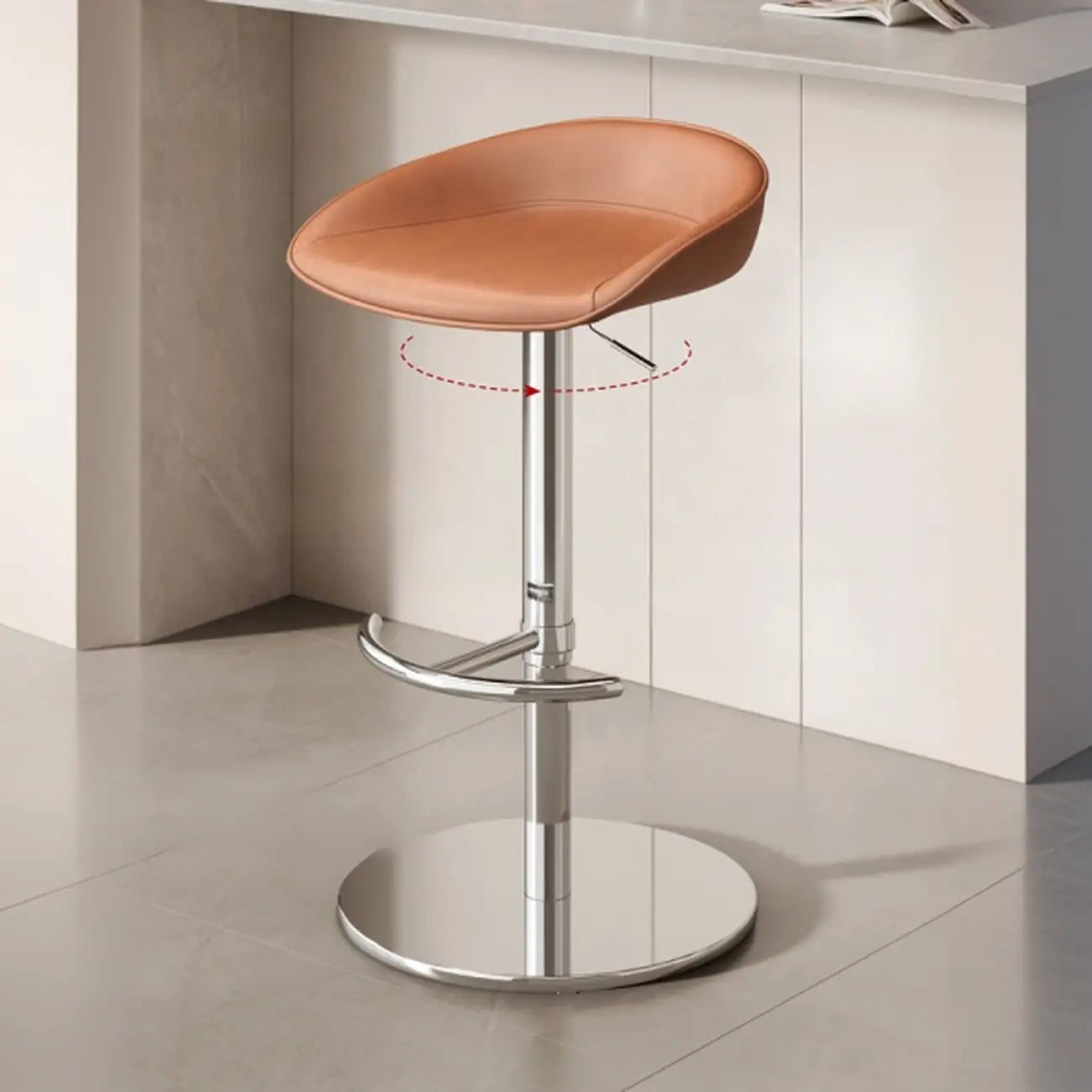 Tabourets de bar en cuir sur pied, style industriel moderne