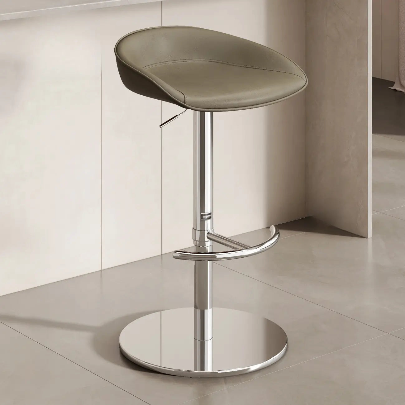 Tabourets de bar en cuir sur pied, style industriel moderne