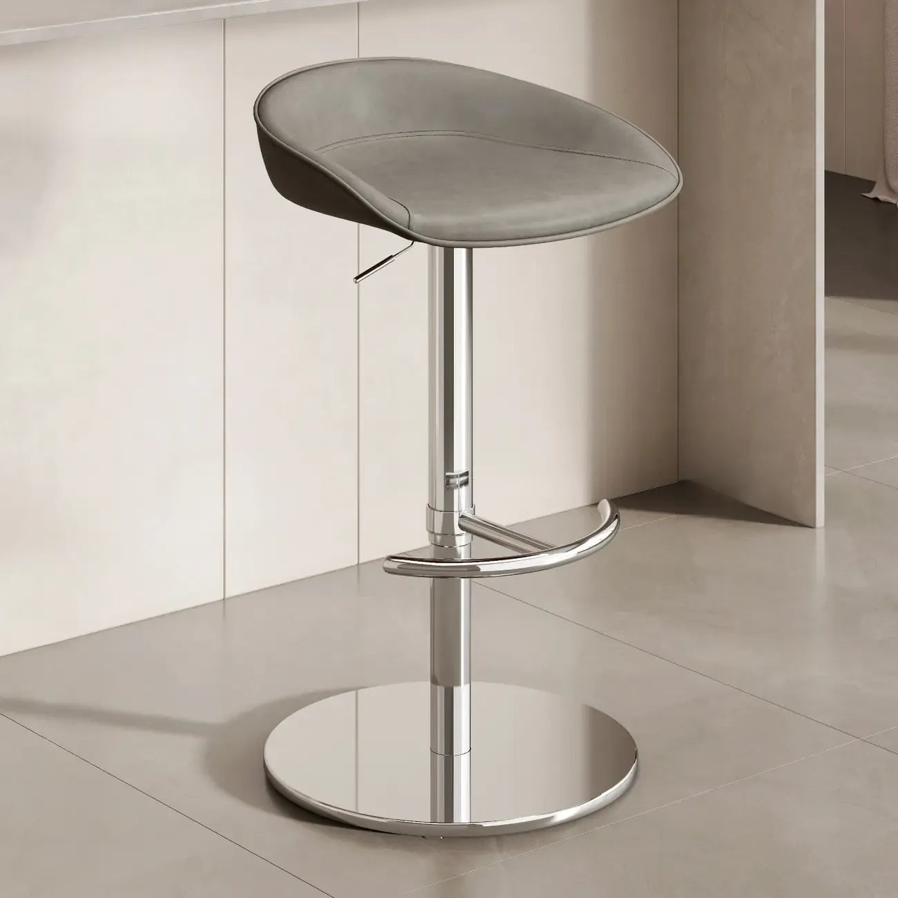 Tabourets de bar en cuir sur pied, style industriel moderne