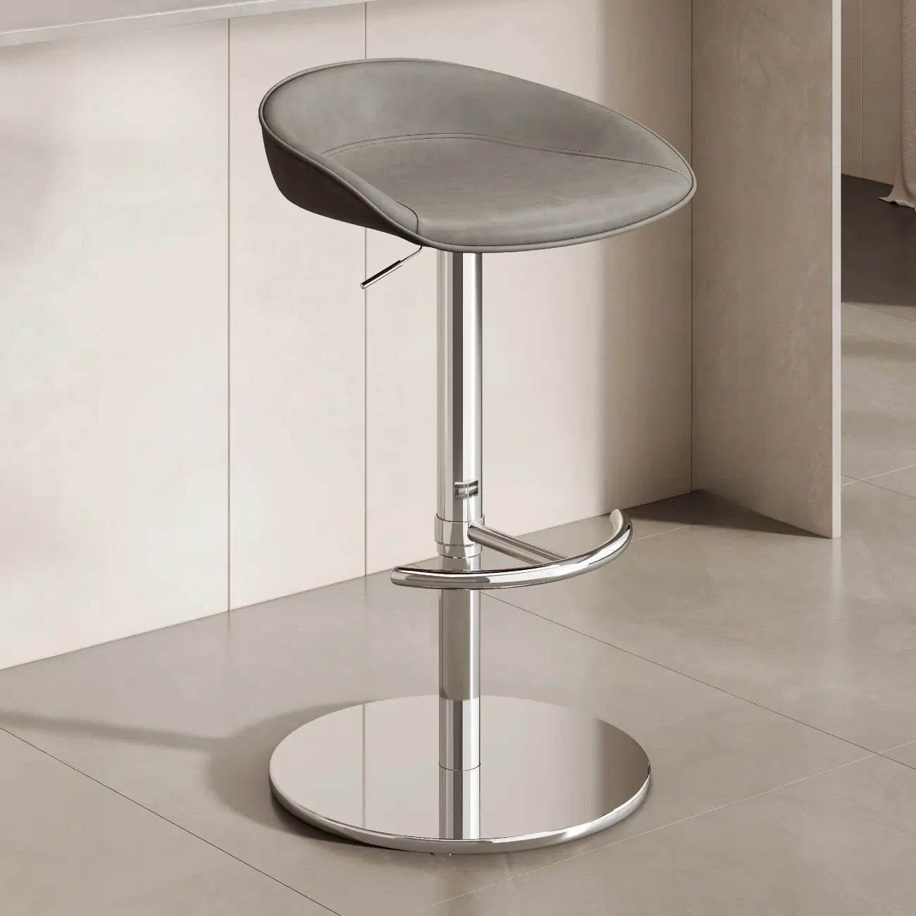 Tabourets de bar en cuir sur pied, style industriel moderne