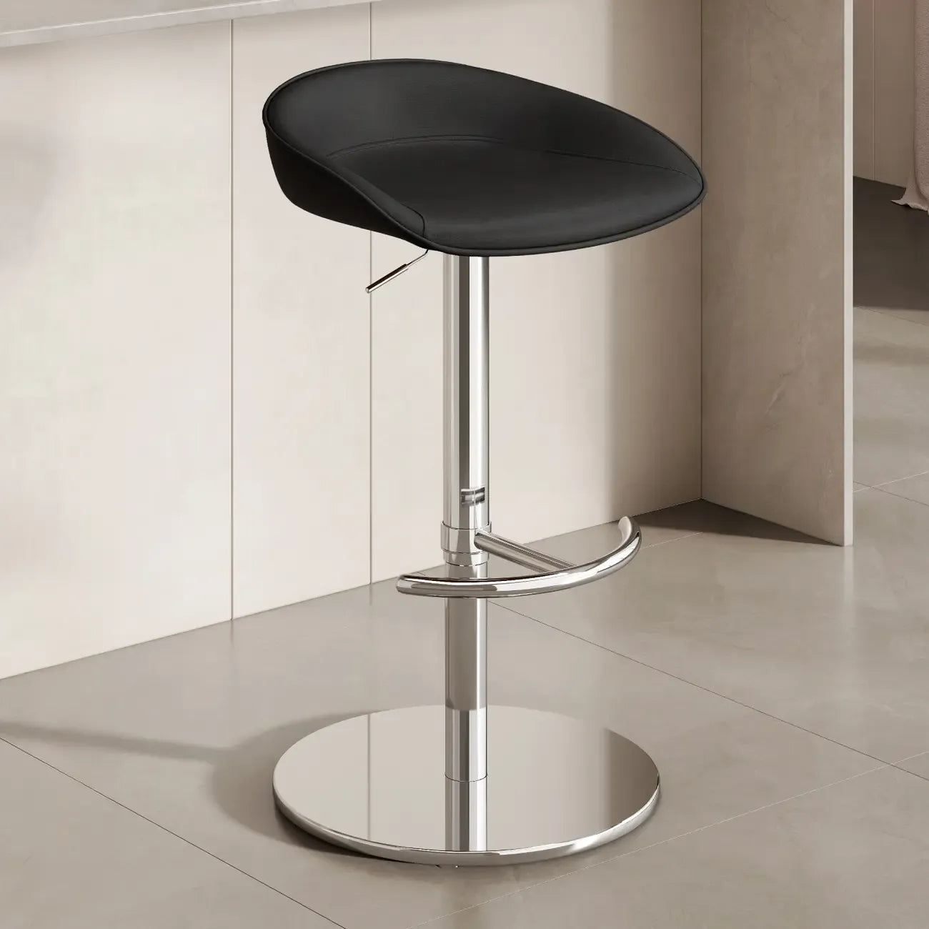 Tabourets de bar en cuir sur pied, style industriel moderne