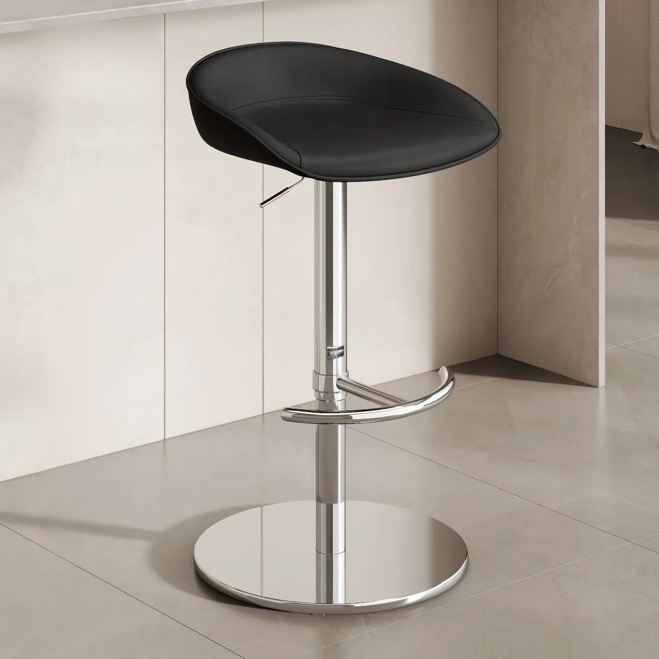 Tabourets de bar en cuir sur pied, style industriel moderne