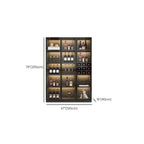 Armoire à vin autoportante en bois noir avec porte vitrée
