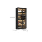 Armoire à vin autoportante en bois noir avec porte vitrée