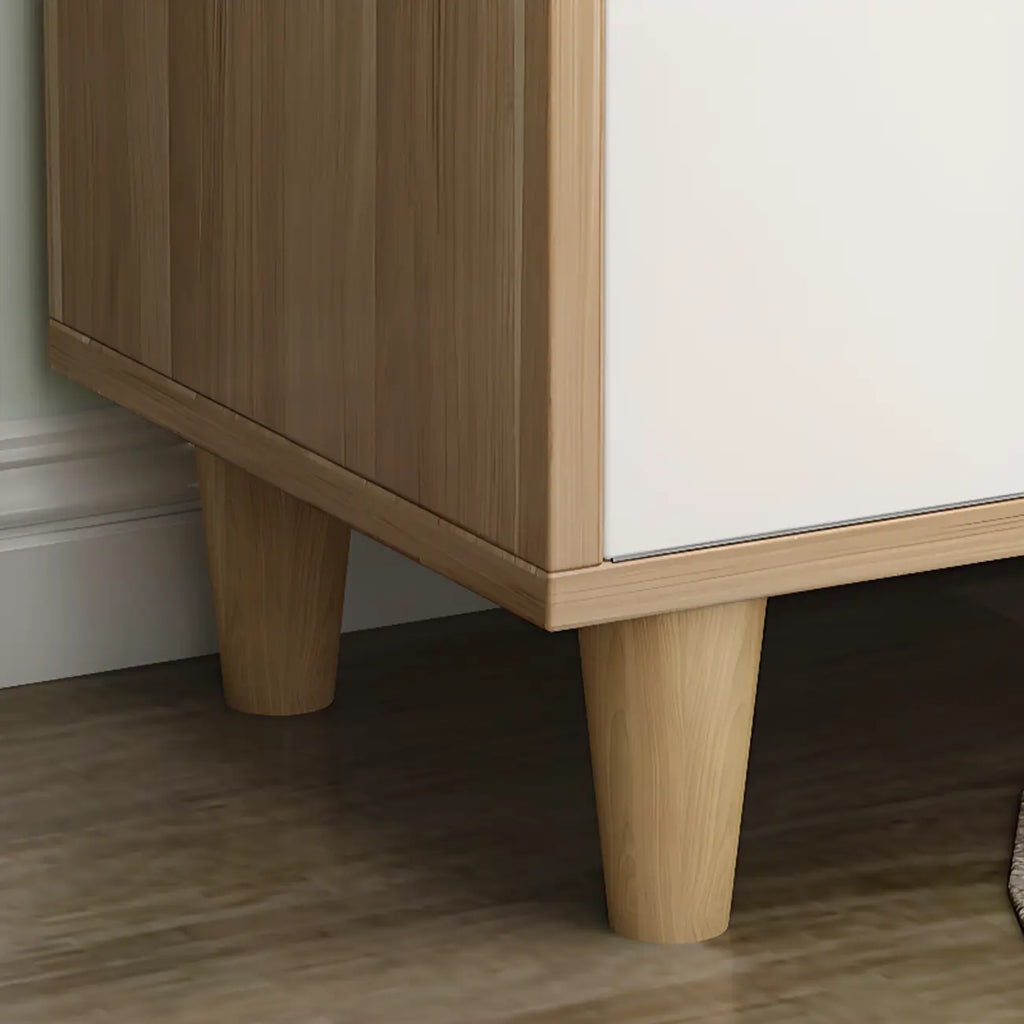 Meuble à chaussures indépendant et spacieux à six niveaux avec porte coulissante en bois