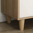 Meuble à chaussures indépendant et spacieux à six niveaux avec porte coulissante en bois