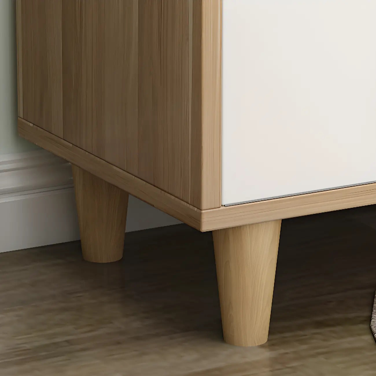 Meuble à chaussures indépendant et spacieux à six niveaux avec porte coulissante en bois