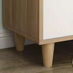 Meuble à chaussures indépendant et spacieux à six niveaux avec porte coulissante en bois