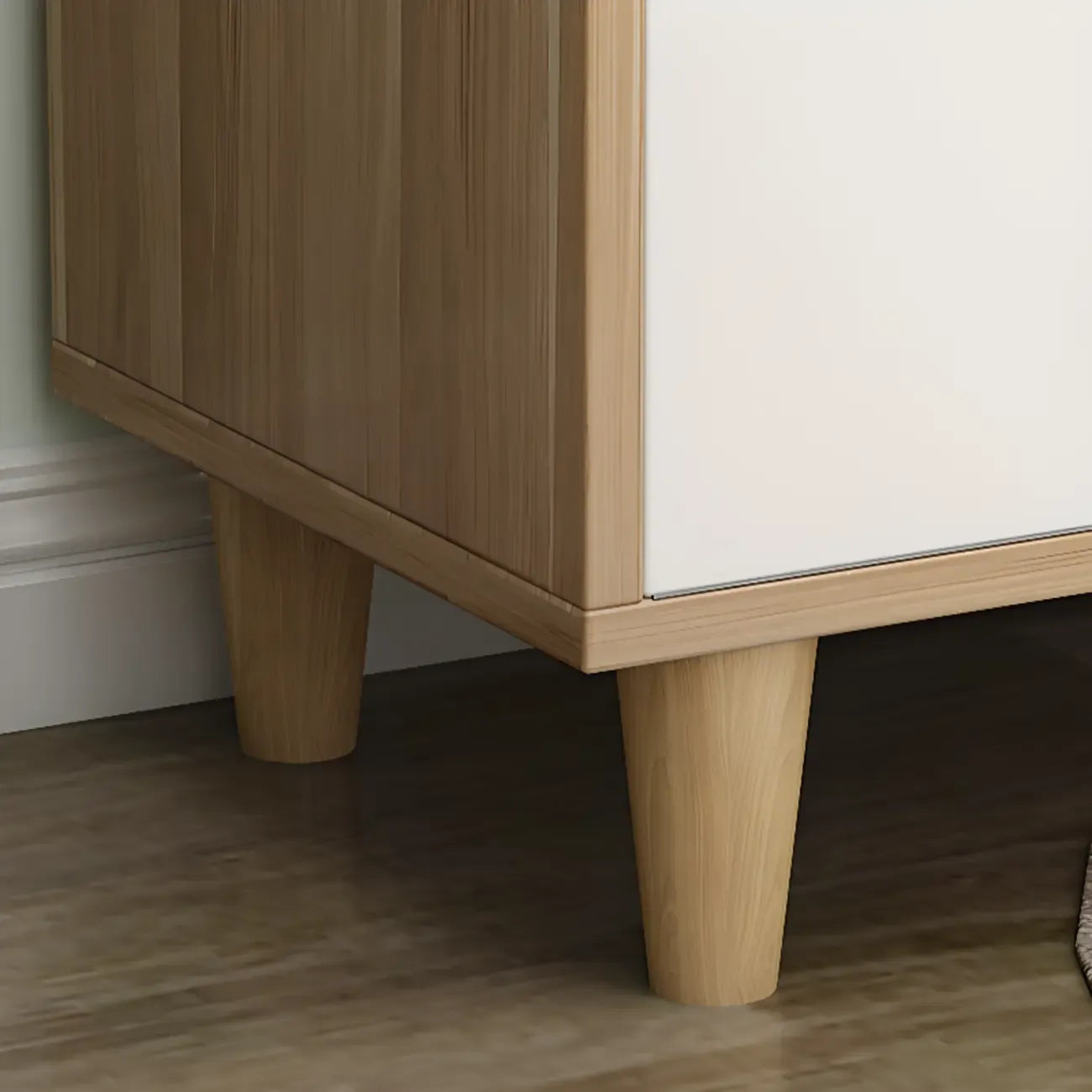 Meuble à chaussures indépendant et spacieux à six niveaux avec porte coulissante en bois