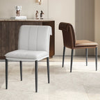 Chaise de salle à manger moderne en similicuir avec pieds en alliage