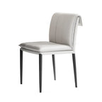 Chaise de salle à manger moderne en similicuir avec pieds en alliage