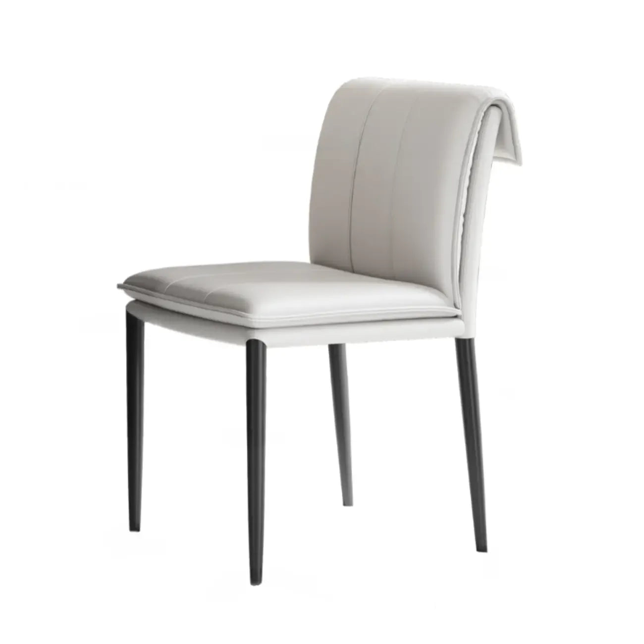 Chaise de salle à manger moderne en similicuir avec pieds en alliage