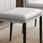 Chaise de salle à manger moderne en similicuir avec pieds en alliage