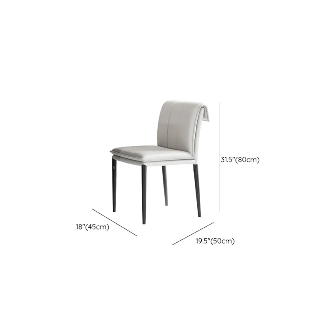 Chaise de salle à manger moderne en similicuir avec pieds en alliage