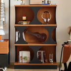 Libreria moderna geometrica a 3 ripiani rettangolare in legno nera