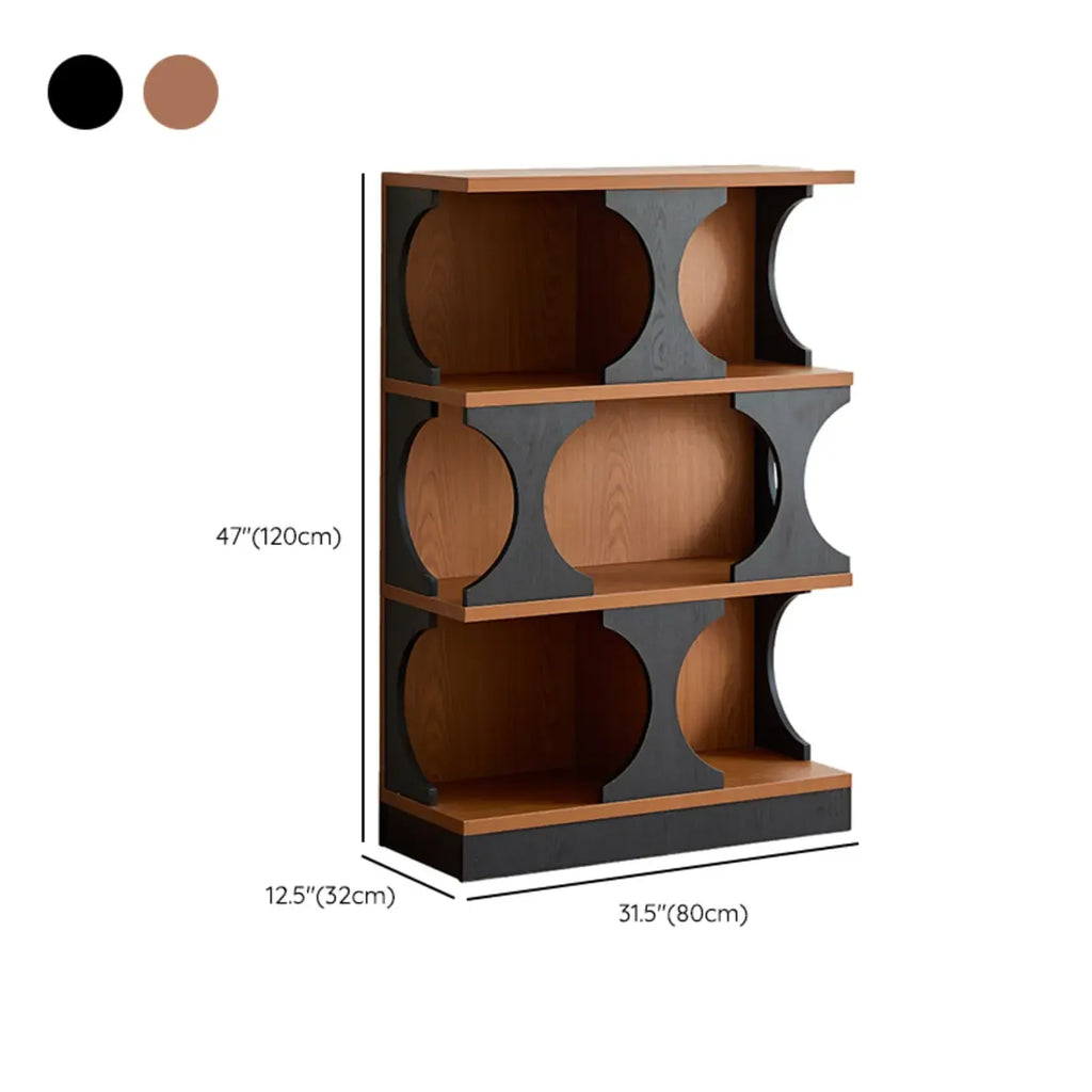 Libreria moderna geometrica a 3 ripiani rettangolare in legno nera
