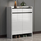 Meuble à chaussures robuste et moderne en faux bois blanc avec tiroirs