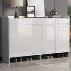 Meuble à chaussures robuste et moderne en faux bois blanc avec tiroirs