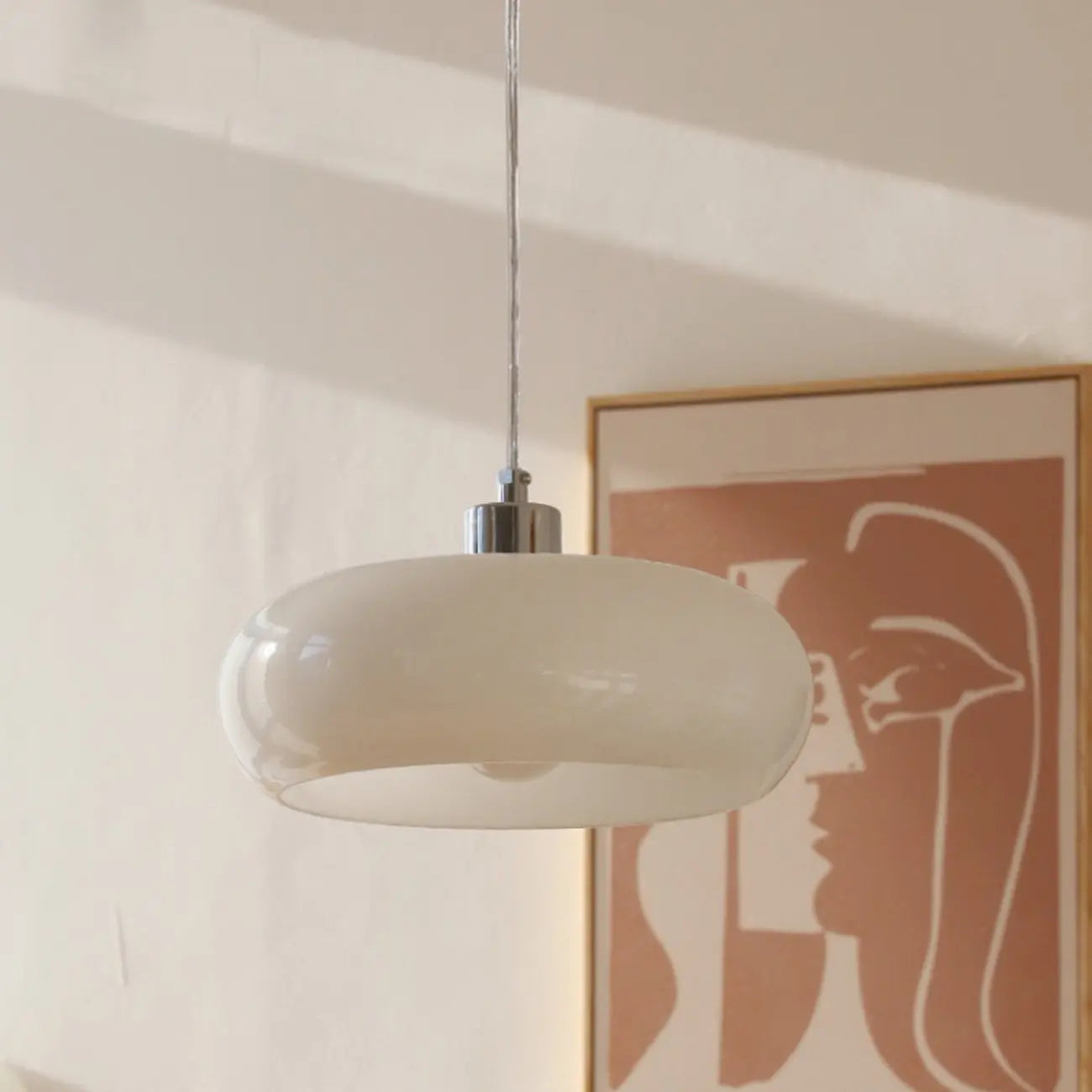 Suspension de cuisine moderne en verre argenté à géométrie moderne