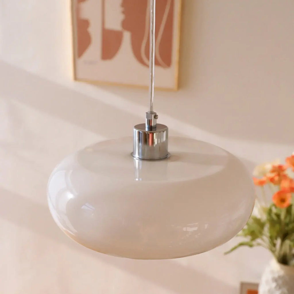 Suspension de cuisine moderne en verre argenté à géométrie moderne