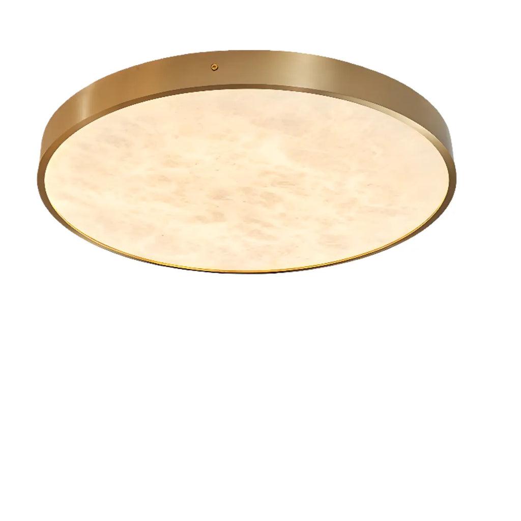 Plafonnier encastré à LED en forme de cercle de pierre dorée