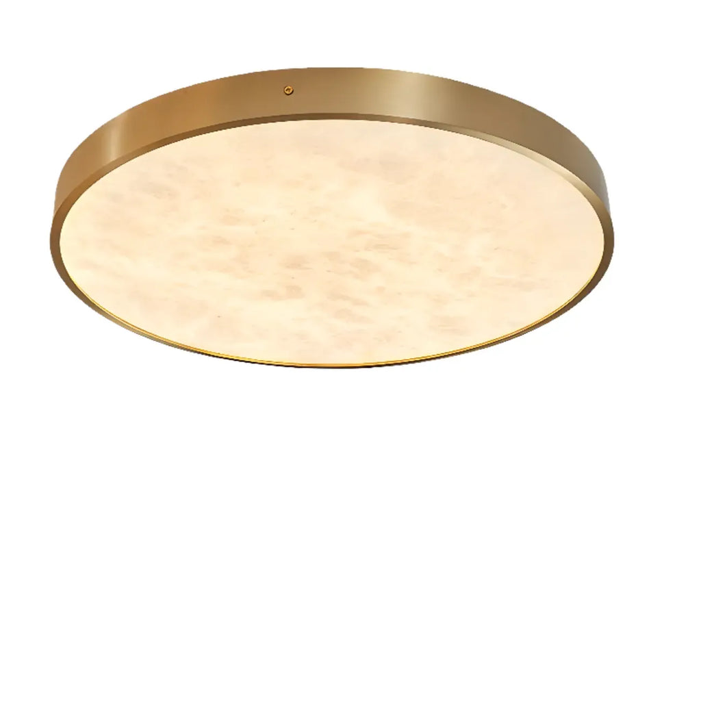 Plafonnier encastré à LED en forme de cercle de pierre dorée