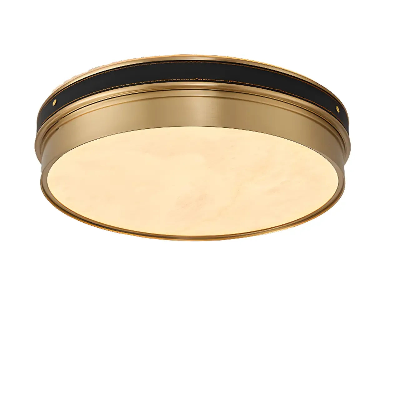 Plafonnier encastré à LED en forme de cercle de pierre dorée