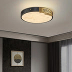 Plafonnier encastré à LED en forme de cercle de pierre dorée