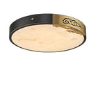 Plafonnier encastré à LED en forme de cercle de pierre dorée