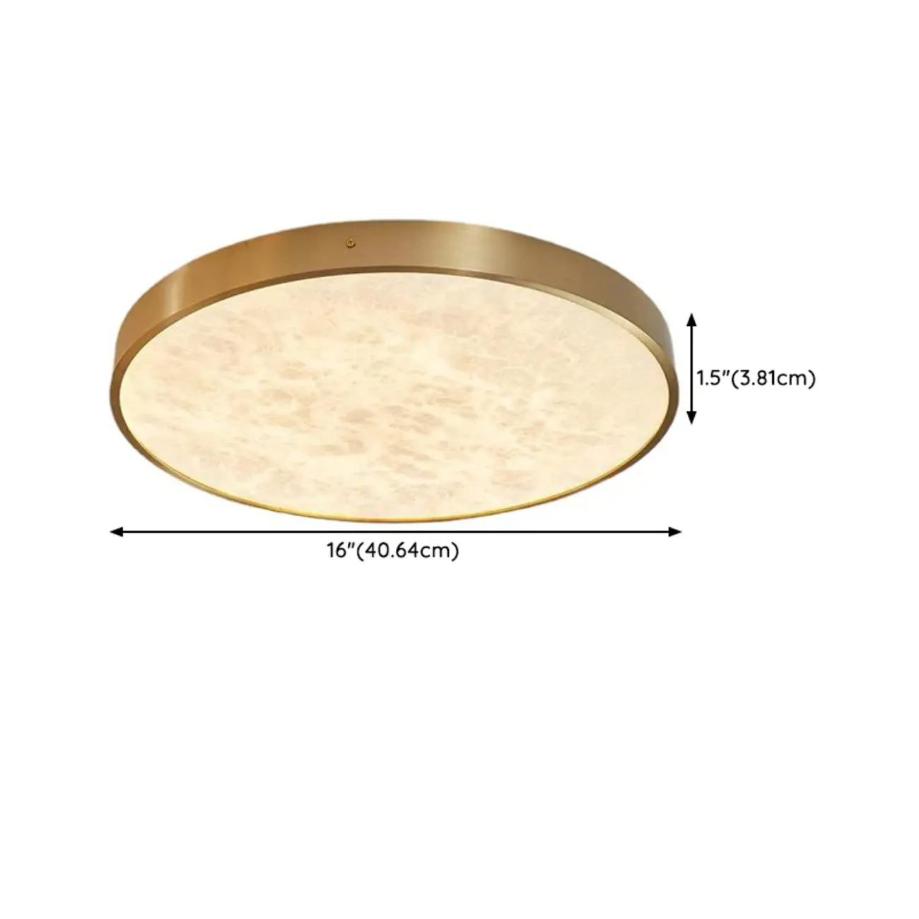 Plafonnier encastré à LED en forme de cercle de pierre dorée