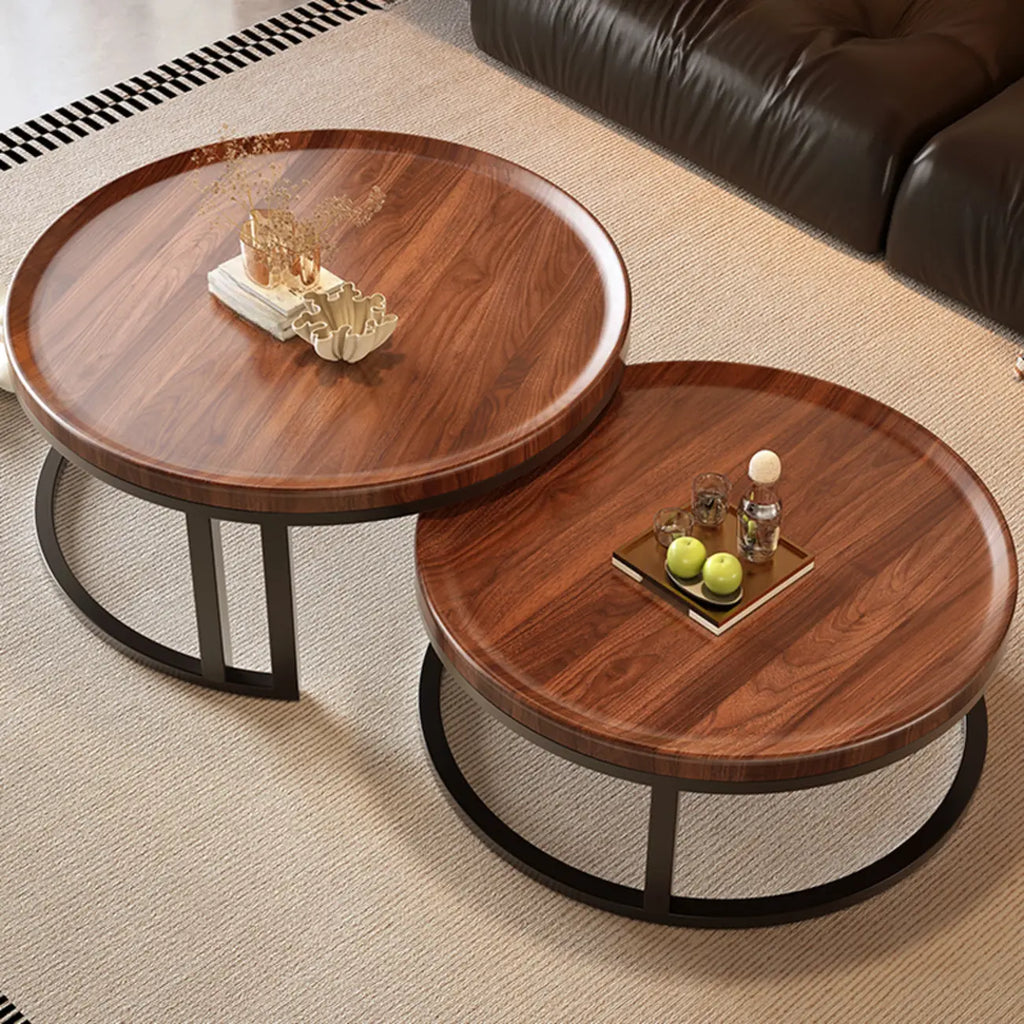 Table basse ronde moderne en ardoise, verre et structure en acier